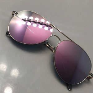 Rose mirrored lens aviator sunglasses
